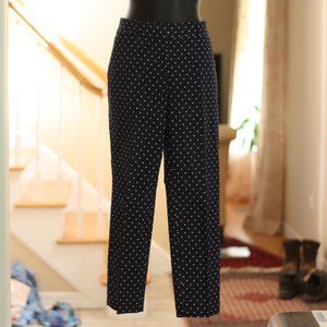 J. CREW Navy Blue and White Polka Dot Capri Pants